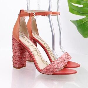 Sam Edelman Yoana Women's Ankle Strap Coral Sandals heels shoes